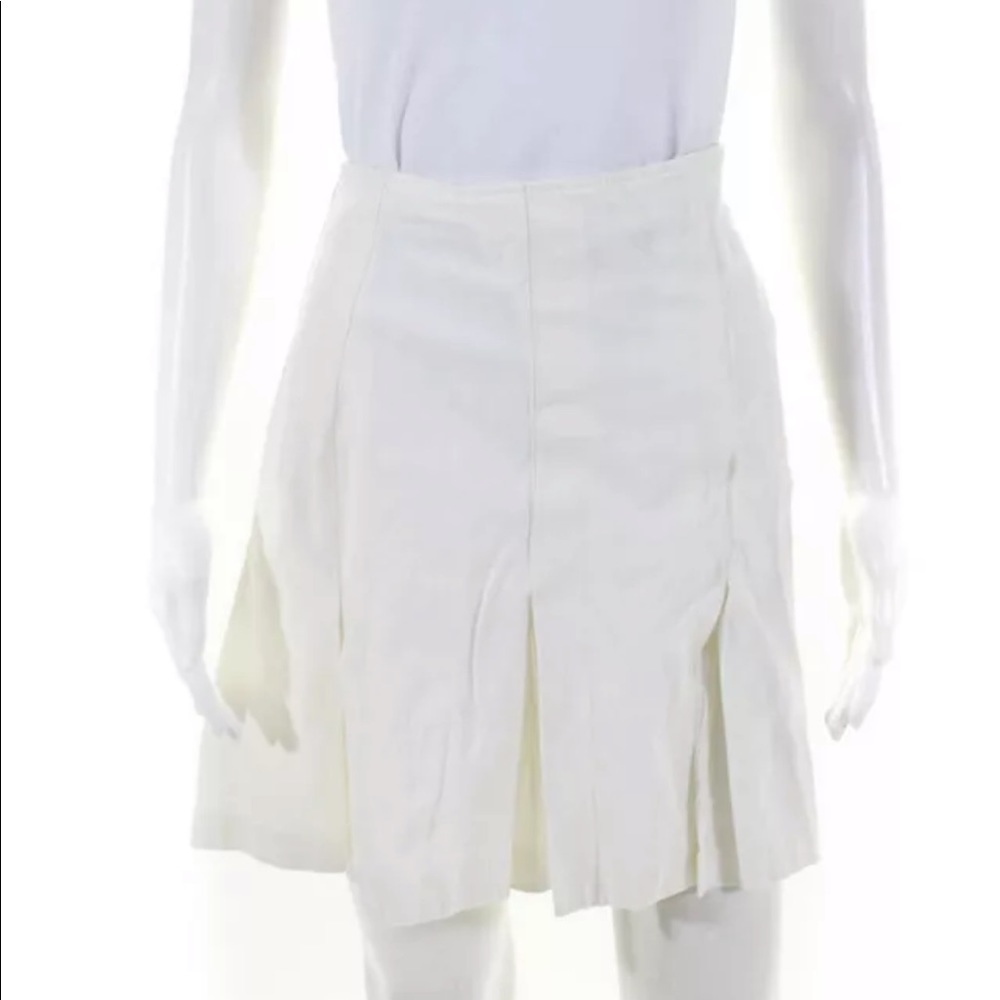 White Burberry Pleated Skirt
